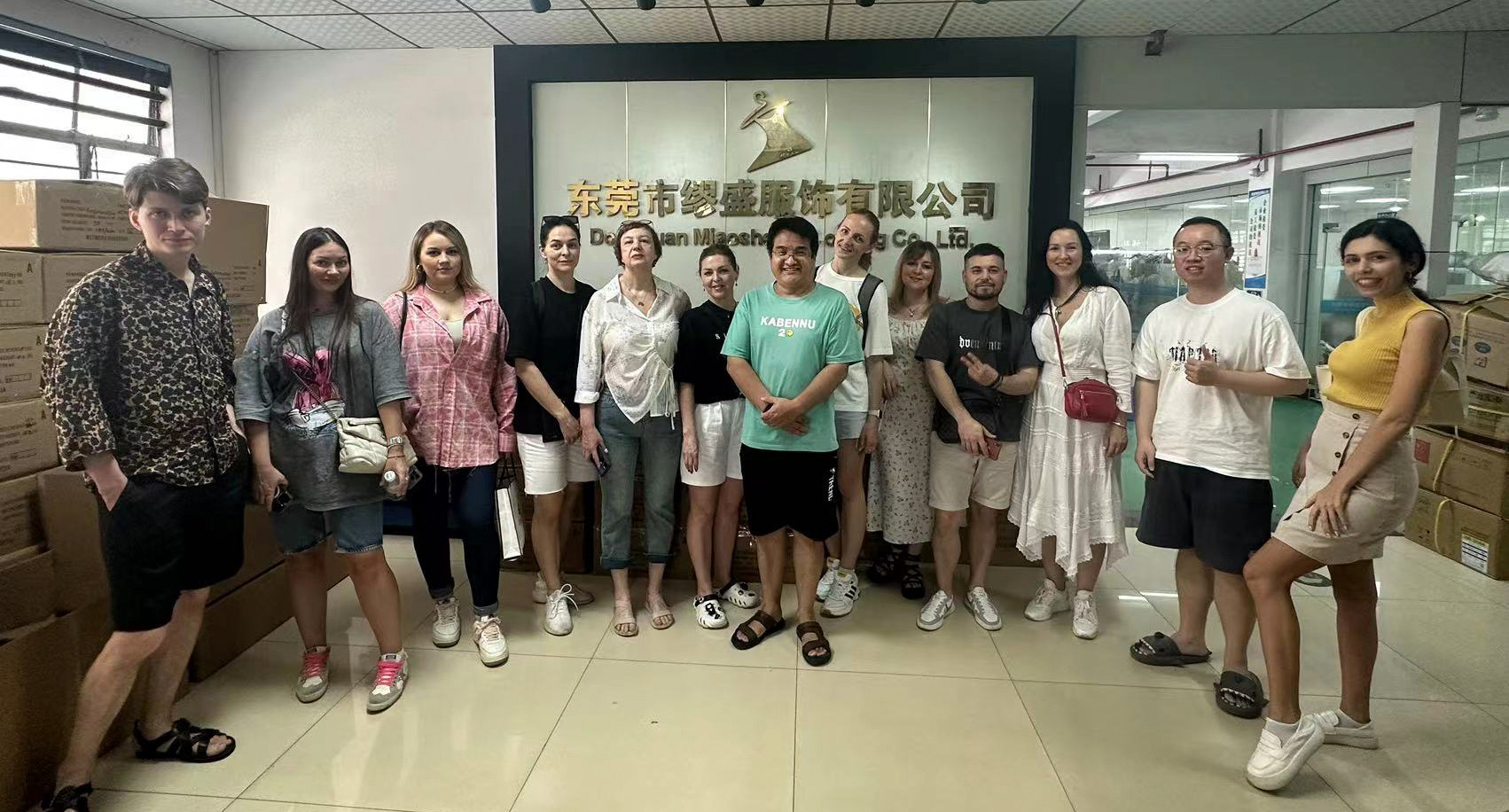 Russian customers visited Dongguan Miu Seven Clothing Co., Ltd.