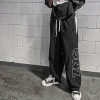Custom Clothing Manufacturers embroidery nylon Waist rope Sweatpants