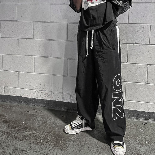 Custom Clothing Manufacturers embroidery nylon Waist rope Sweatpants