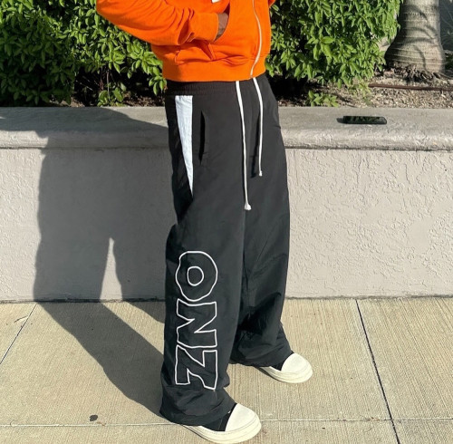 Custom Clothing Manufacturers embroidery nylon Waist rope Sweatpants