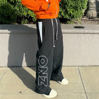 Custom Clothing Manufacturers embroidery nylon Waist rope Sweatpants