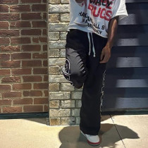 Custom Clothing Manufacturers embroidery nylon Waist rope Sweatpants