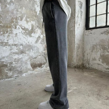 Custom Clothing Manufacturers Acid Wash 100% cotton Sweatpants Customized logo