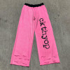 Custom Clothing Manufacturers Digital Printing raw Hem Acid wash Sweatpants