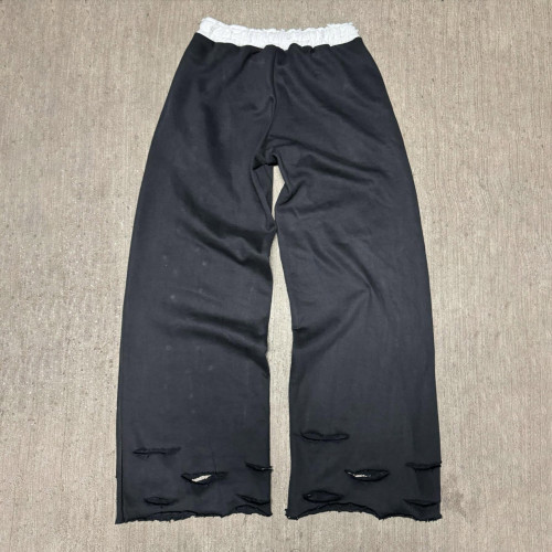 Custom Clothing Manufacturers Digital Printing raw Hem Acid wash Sweatpants