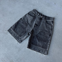 Custom Clothing Manufacturers Digital Printing Hot Diamond Denim shorts