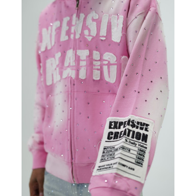 Custom Clothing Manufacturers Applique Embroidery Acid Wash Hot Diamond