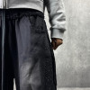 Custom Clothing Manufacturers 100% cotton Acid Wash Rhinestone Pants