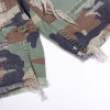 Custom Clothing Manufacturers Camouflage Applique Embroidery Raw Hem shorts