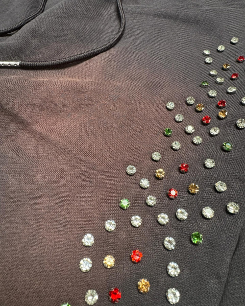 Custom Clothing Manufacturers Acid wash 100% cotton Rhinestone Pants