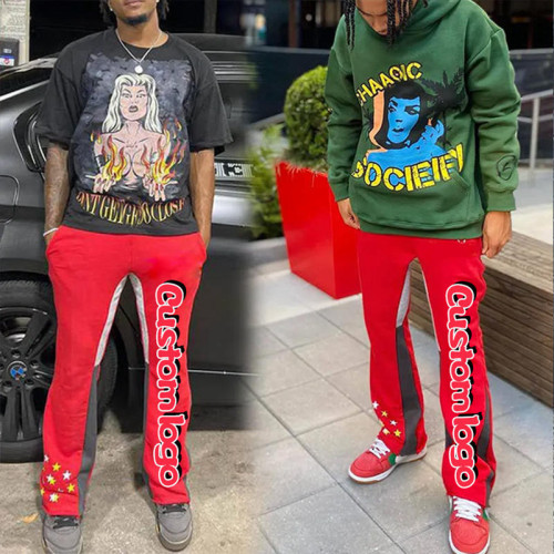 Custom Clothing Manufacturers 100% cotton Puff printing Digital Printing Pants