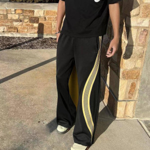 Custom Clothing Manufacturers 100% cotton Striped sweatpants