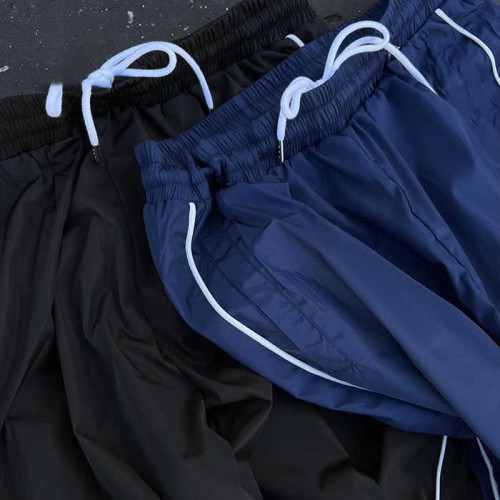 Custom Clothing Manufacturers 100% Nylon Blank Stripe Waist rope Sweatpants