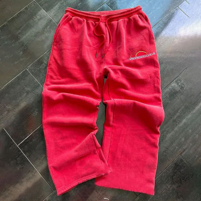 Custom Clothing Manufacturers 100% cotton embroidery Waist drawstring sweatpants