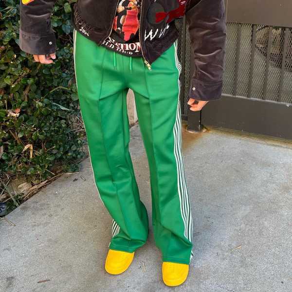 Custom Clothing Manufacturers 100% cotton stripe Slit pants