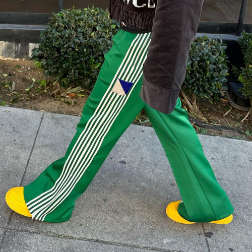 Custom Clothing Manufacturers 100% cotton stripe Slit pants