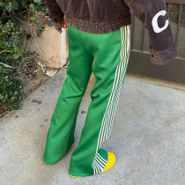 Custom Clothing Manufacturers 100% cotton stripe Slit pants