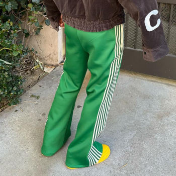 Custom Clothing Manufacturers 100% cotton stripe Slit pants