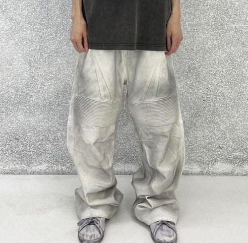Custom Clothing Manufacturers 100% cotton Wrinkles Dirty Pants