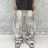 Custom Clothing Manufacturers 100% cotton Wrinkles Dirty Pants
