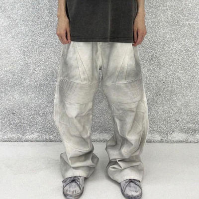 Custom Clothing Manufacturers 100% cotton Wrinkles Dirty Pants
