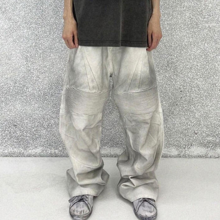 Custom Clothing Manufacturers 100% cotton Wrinkles Dirty Pants