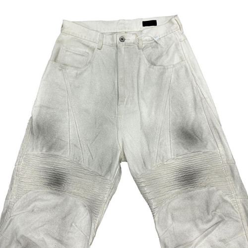 Custom Clothing Manufacturers 100% cotton Wrinkles Dirty Pants