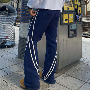 Custom Clothing Manufacturers 100% Cotton Blank Stripe Pants