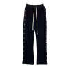 Custom Clothing Manufacturer Side Button Drawstring Waist Cotton Trousers
