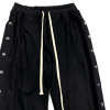 Custom Clothing Manufacturer Side Button Drawstring Waist Cotton Trousers