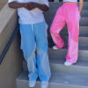 Custom Clothing Manufacturers Color Block Design Elastic Waist Nylon Pants