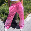 Custom Clothing Manufacturers Color Block Design Elastic Waist Nylon Pants