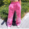 Custom Clothing Manufacturers Color Block Design Elastic Waist Nylon Pants