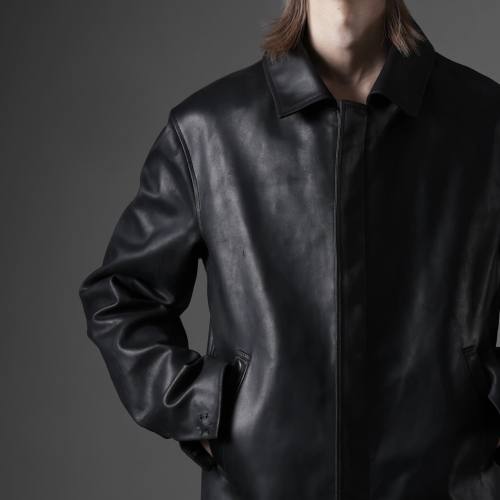Custom Clothing Manufacturers PU Leather Shirt collar Zipper Leather jacket