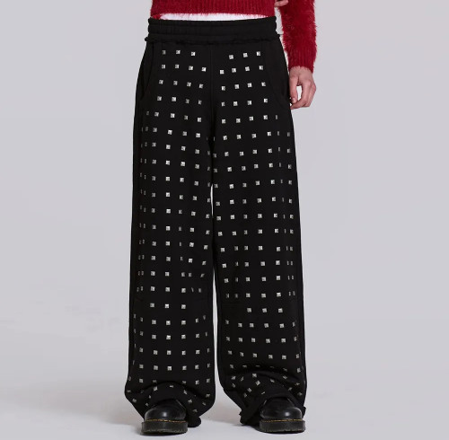 Custom Clothing Manufacturer 100% Cotton Rivet Decoration Pants