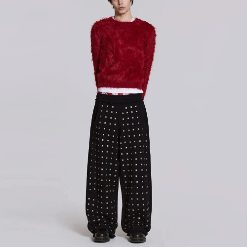 Custom Clothing Manufacturer 100% Cotton Rivet Decoration Pants