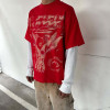 Custom Clothing Manufacturer Double Layer Long Sleeve Screen Printed Men's T-Shirt