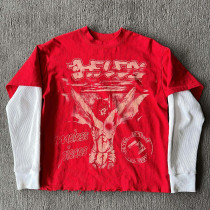 Custom Clothing Manufacturer Double Layer Long Sleeve Screen Printed Men's T-Shirt