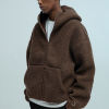Custom Clothing Manufacturers Sherpa fleece Zip-up Hoodie Jacket