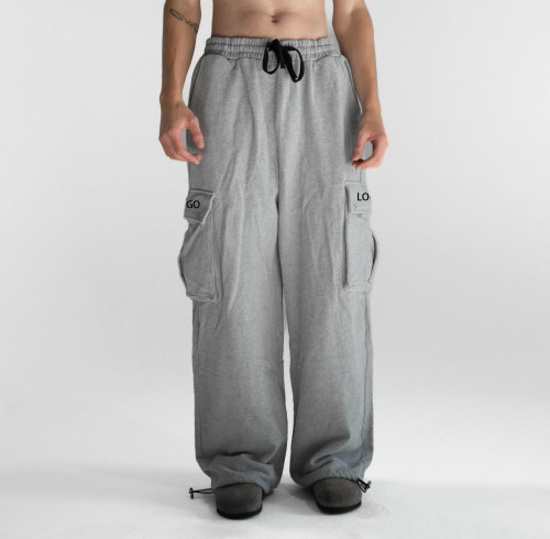 Custom Clothing Manufacturers Elastic Cord 100% Cotton Waist cargo pants