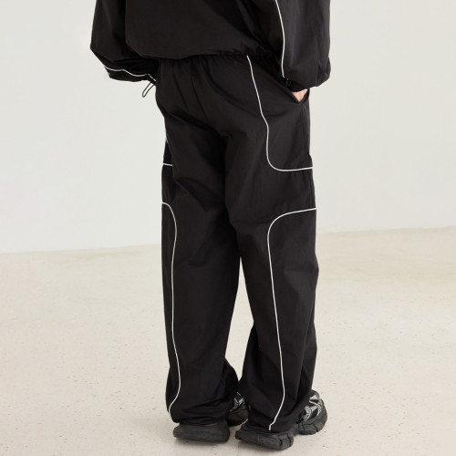 Custom Clothing Manufacturer Stripe Decoration 100% Nylon Embroidery Pants