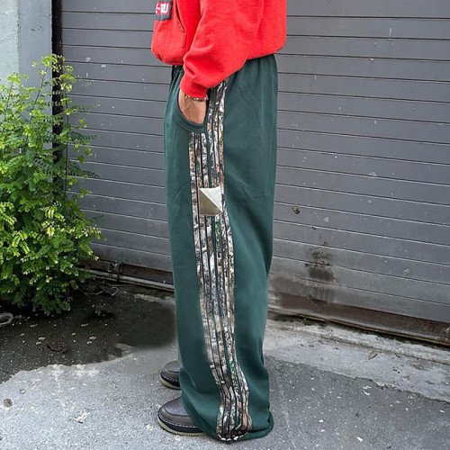 Custom Clothing Manufacturers Camouflage Stripe 100% Cotton Raw Pants
