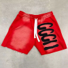 Custom Clothing Manufacturers Digital Printing Raw Hem Acid wash Shorts
