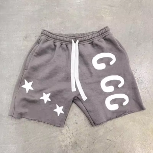 Custom Clothing Manufacturers Digital Printing Raw Hem Acid wash Shorts