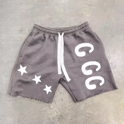 Custom Clothing Manufacturers Digital Printing Raw Hem Acid wash Shorts