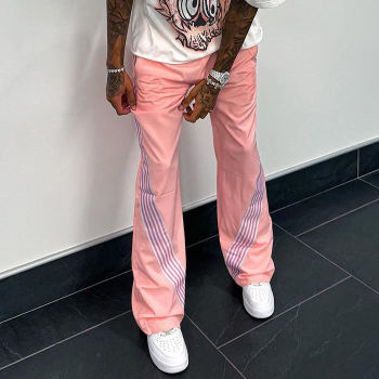 Custom Clothing Manufacturers stripe Nylon Flared  Sports Pants