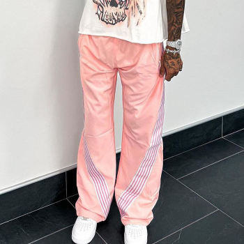 Custom Clothing Manufacturers stripe Nylon Flared  Sports Pants