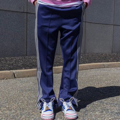 Custom Clothing Manufacturers 100% Cotton Striped Blank Straight Sweatpants