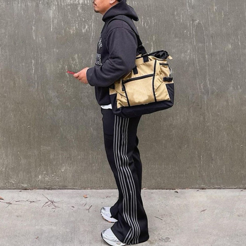 Custom Clothing Manufacturers 100% Cotton Striped Blank Straight Sweatpants