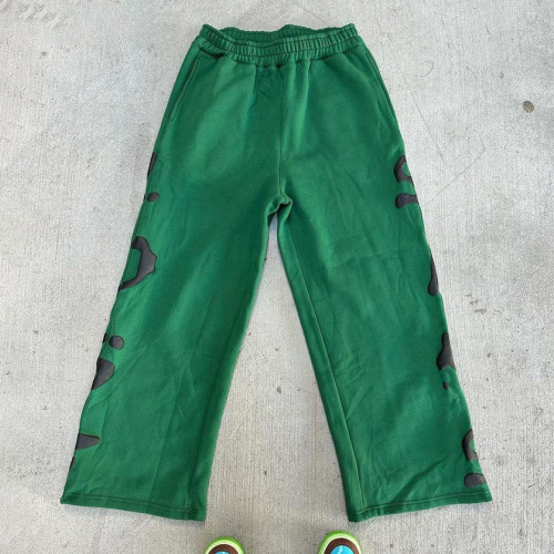 Custom Clothing Manufacturer 100% Cotton Puff printing Straight Pants